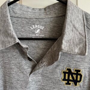 League Heather Gray Polo Shirt Notre Dame